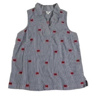 Crown and Ivy Striped Crab Sleeveless Top Size Large